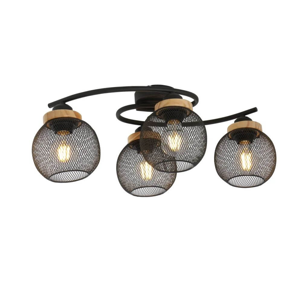 Globo Lighting Pablo Deckenlampe 4x40 W schwarz 15663-4D