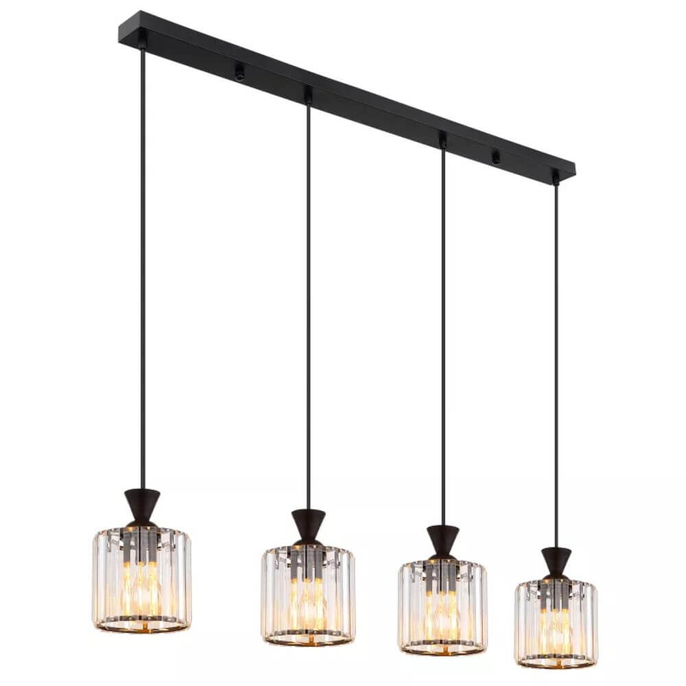 Globo Lighting Jordana Pendelleuchte 5x60 W schwarz-transparent 15742-4