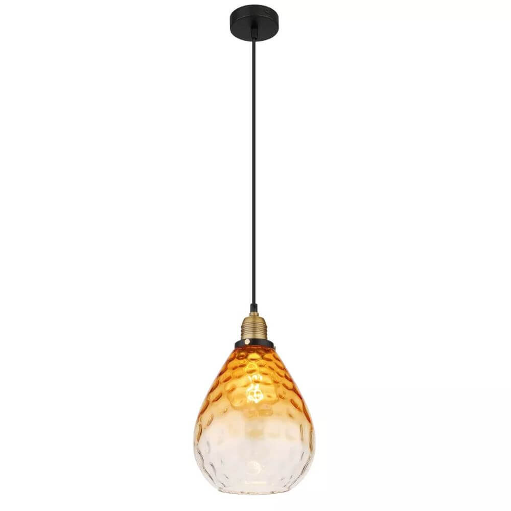 Globo Lighting Salvy Pendelleuchte 1x60 W schwarz-bernstein 15786H