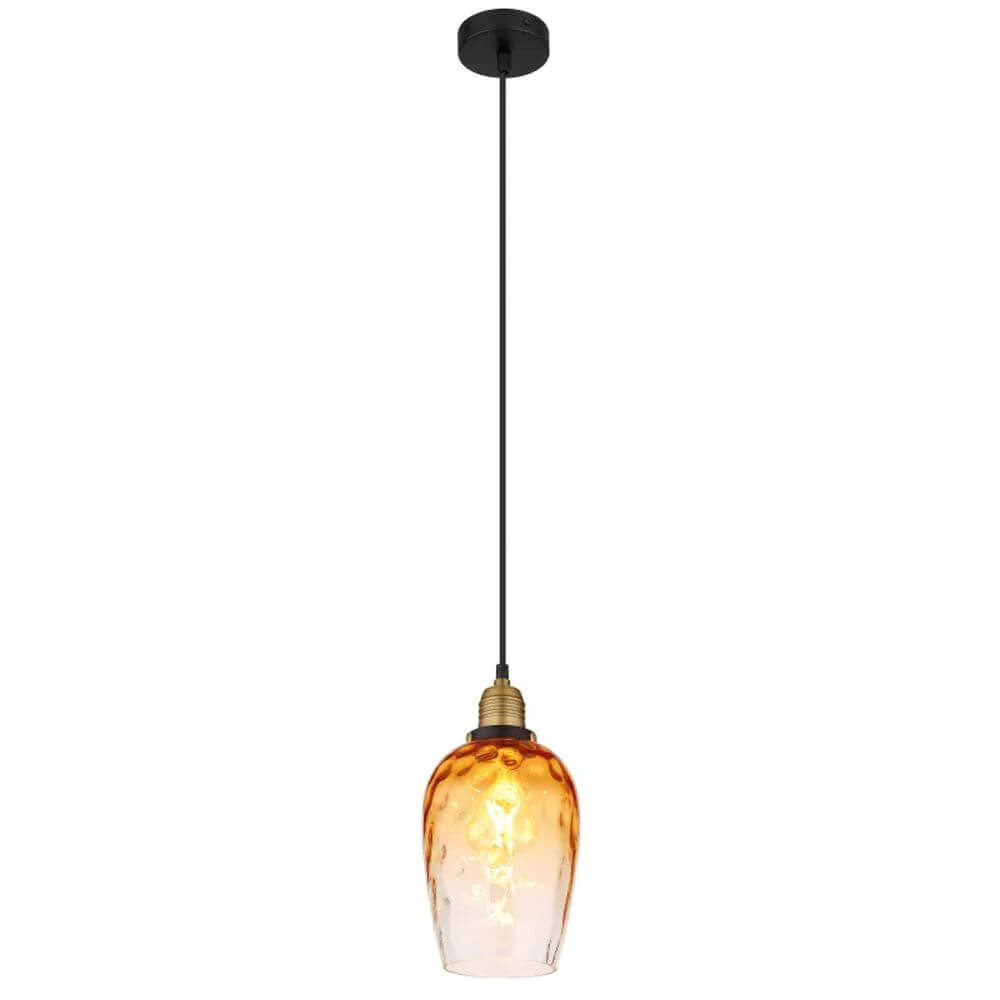Globo Lighting Salvy Pendelleuchte 1x60 W schwarz-bernstein 15786H2