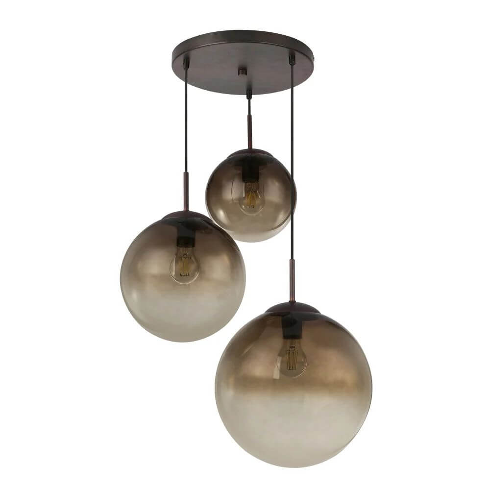 Globo Lighting Varus Pendelleuchte 3x40 W braun-orange 15865-3
