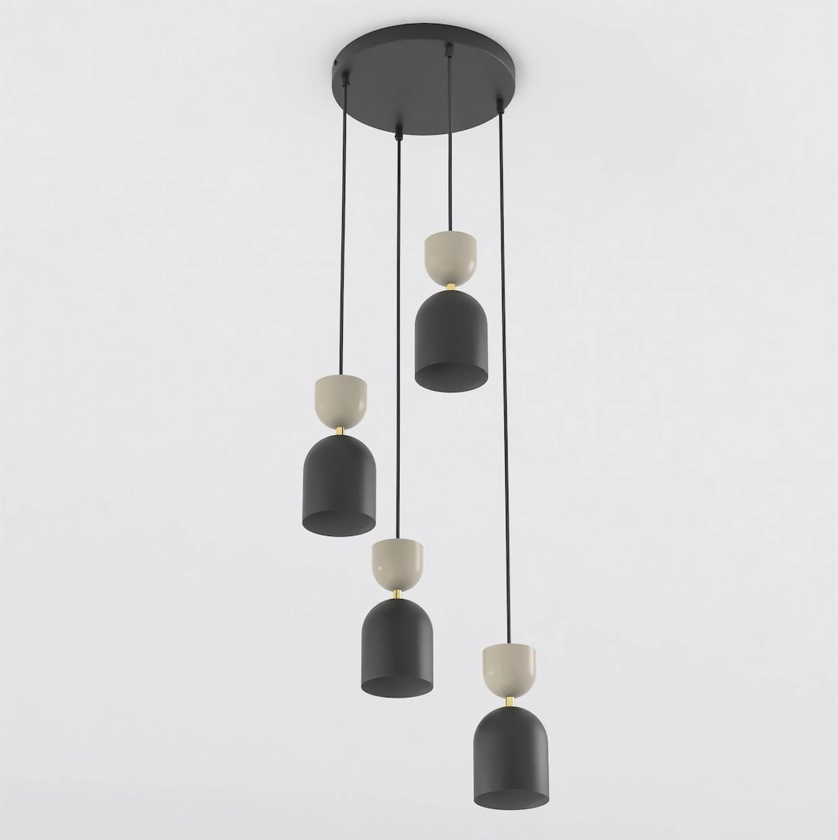 Emibig Gaudi Pendelleuchte 4x10 W schwarz-beige 1738/4PREM