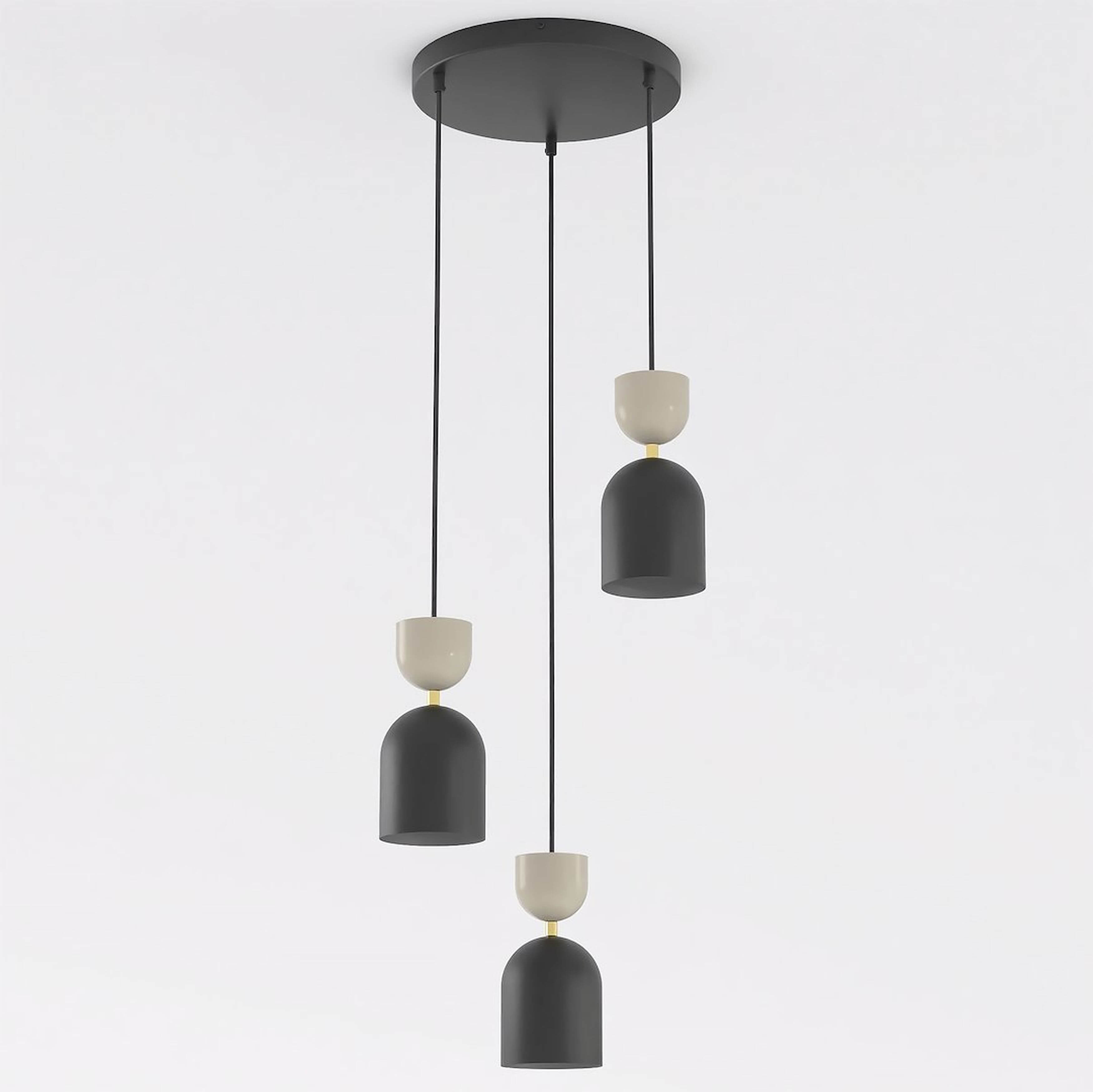 Emibig Gaudi Pendelleuchte 3x10 W schwarz-beige 1738/3PREM