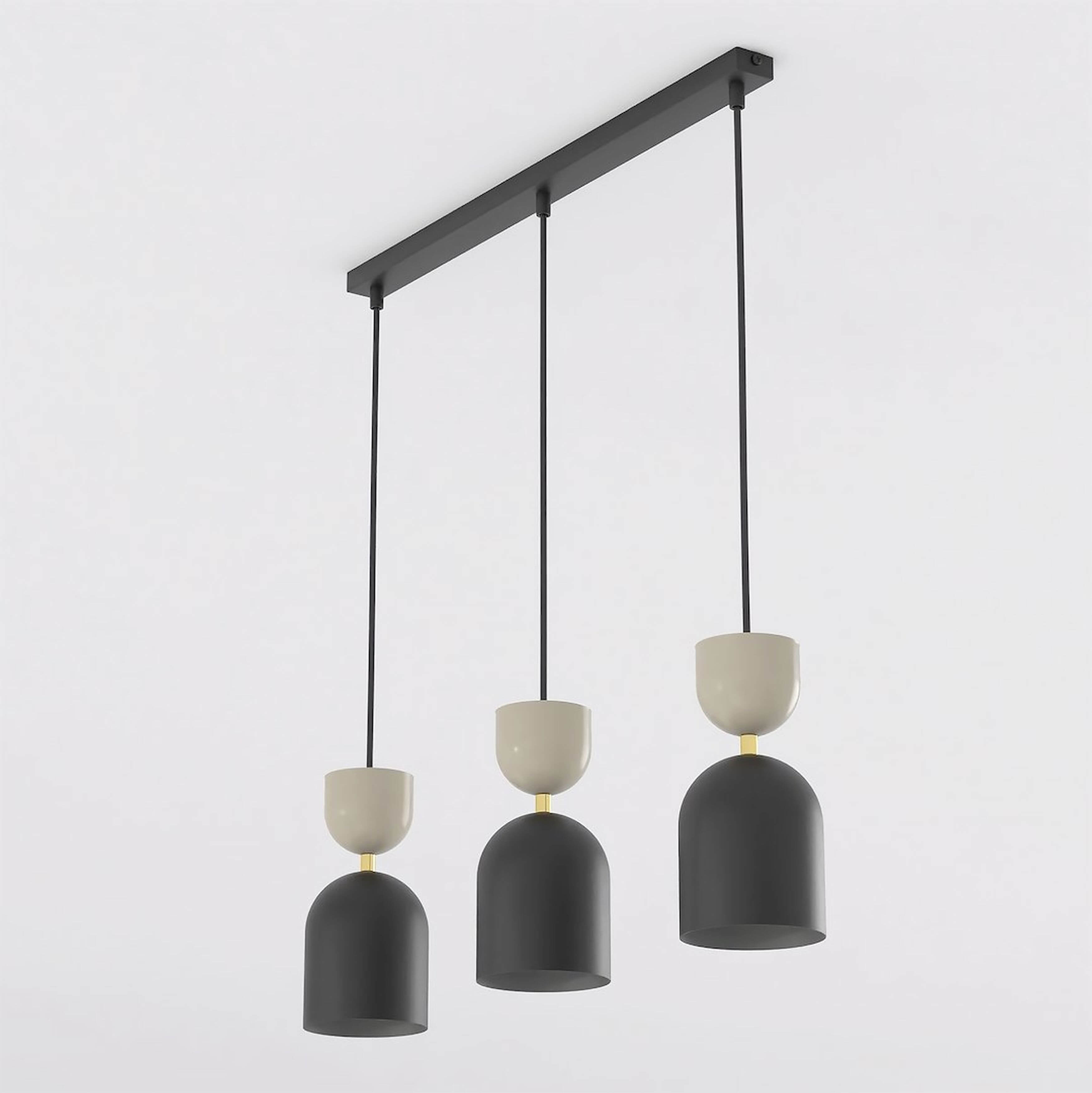 Emibig Gaudi Pendelleuchte 3x10 W schwarz-beige 1738/3