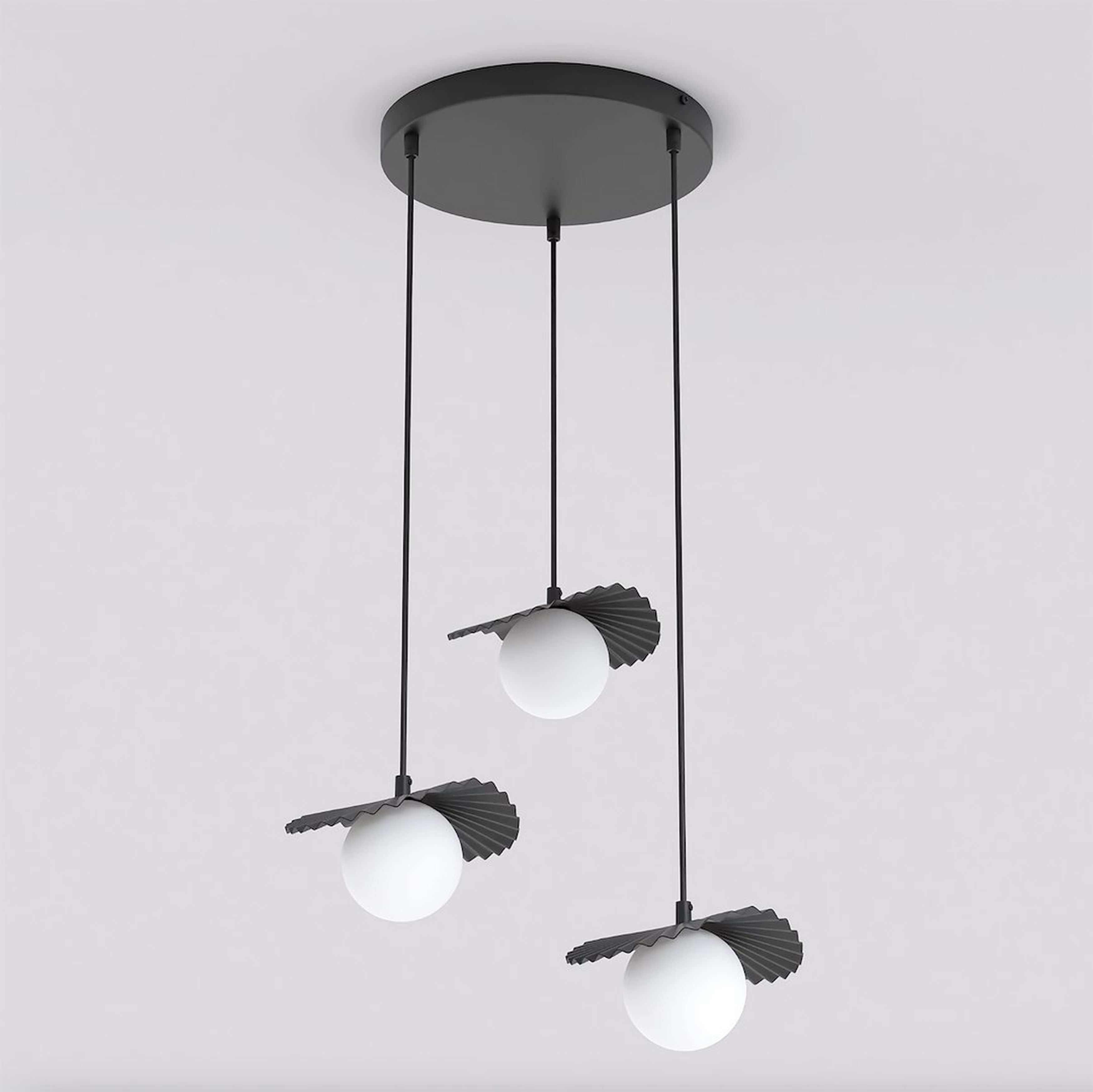 Emibig Flora Pendelleuchte 3x8 W schwarz-opal 1758/3