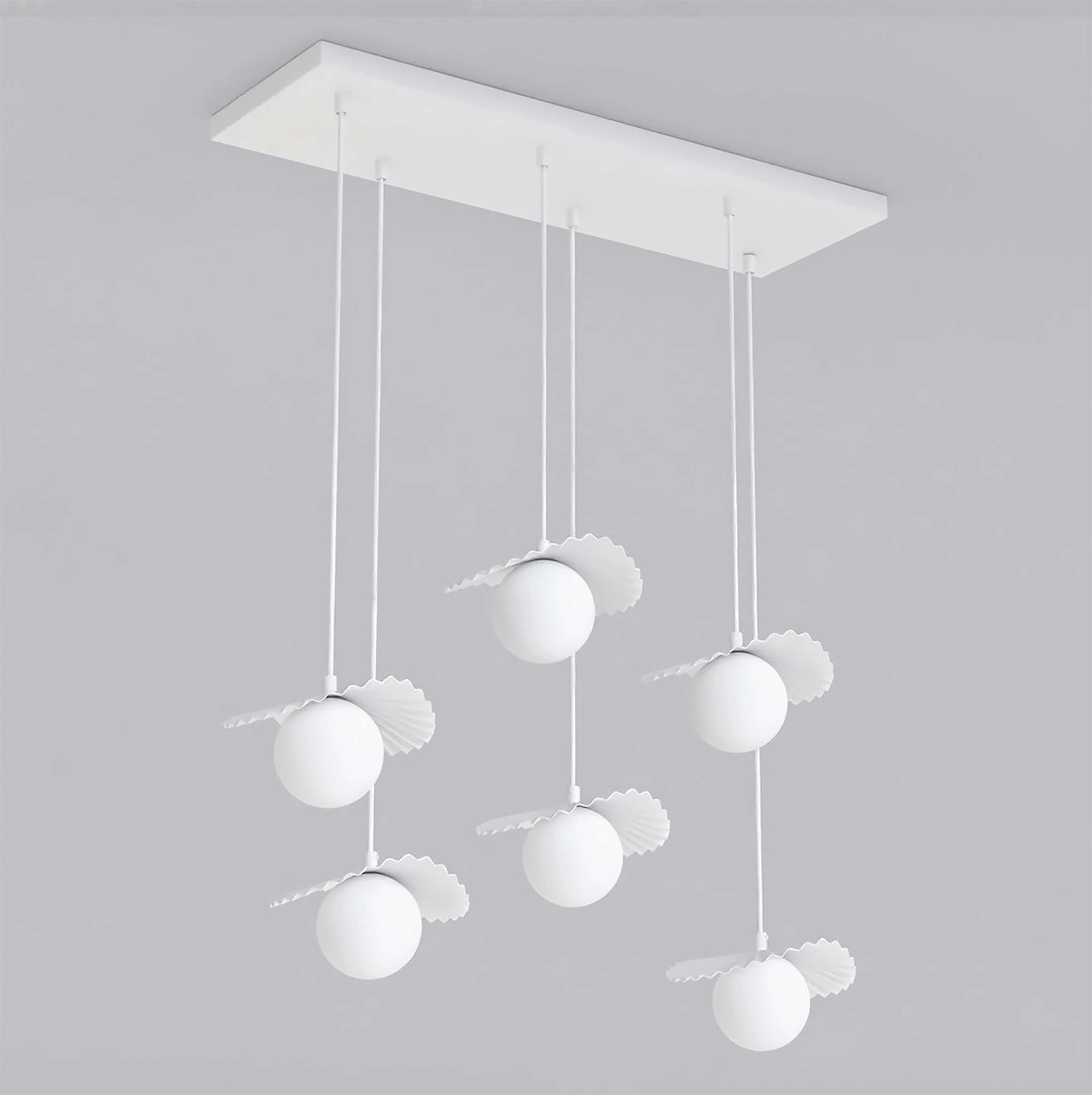 Emibig Flora Pendelleuchte 6x8 W weiß-opal 1759/6