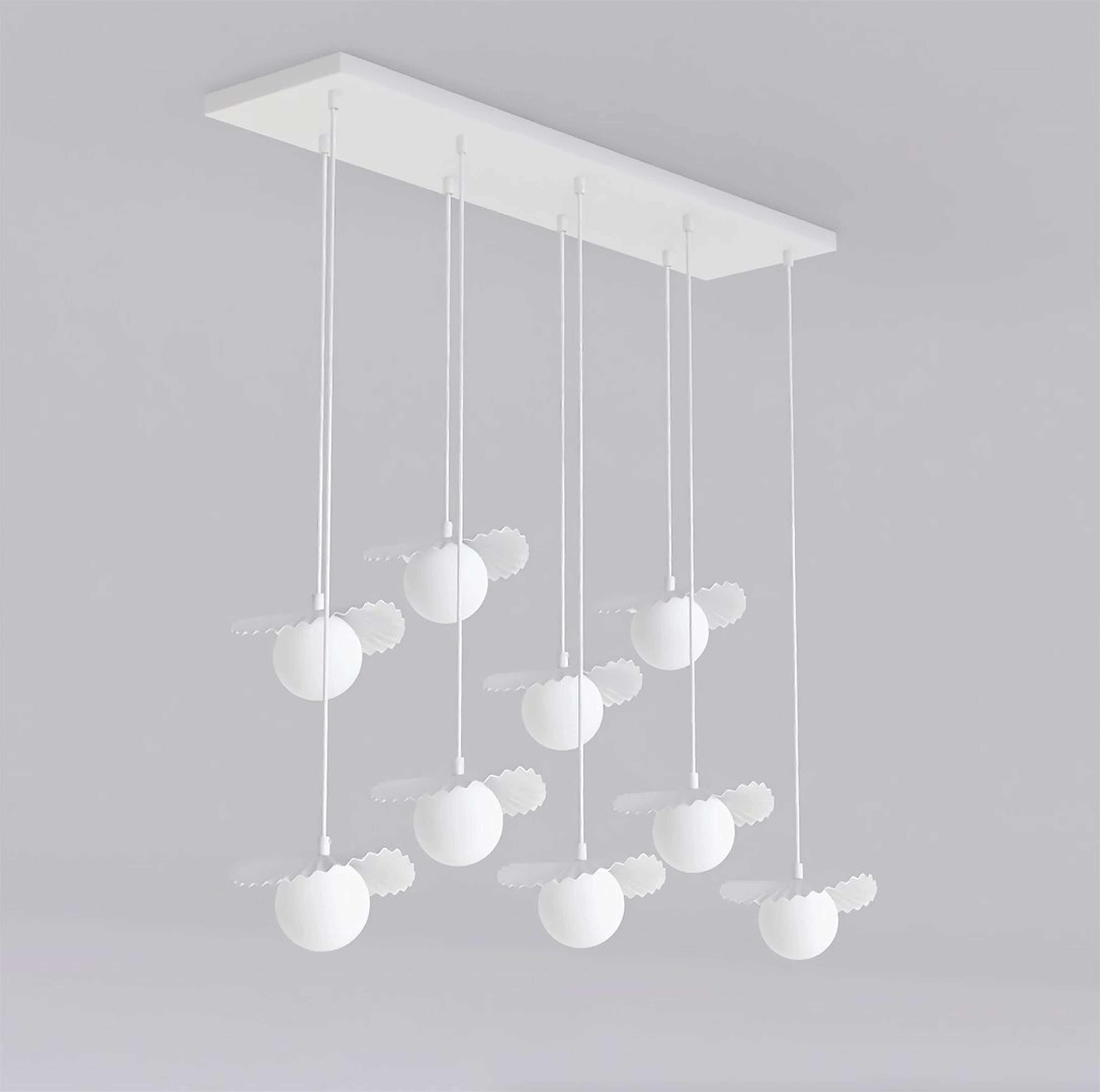 Emibig Flora Pendelleuchte x8 W weiß-opal 1759/9
