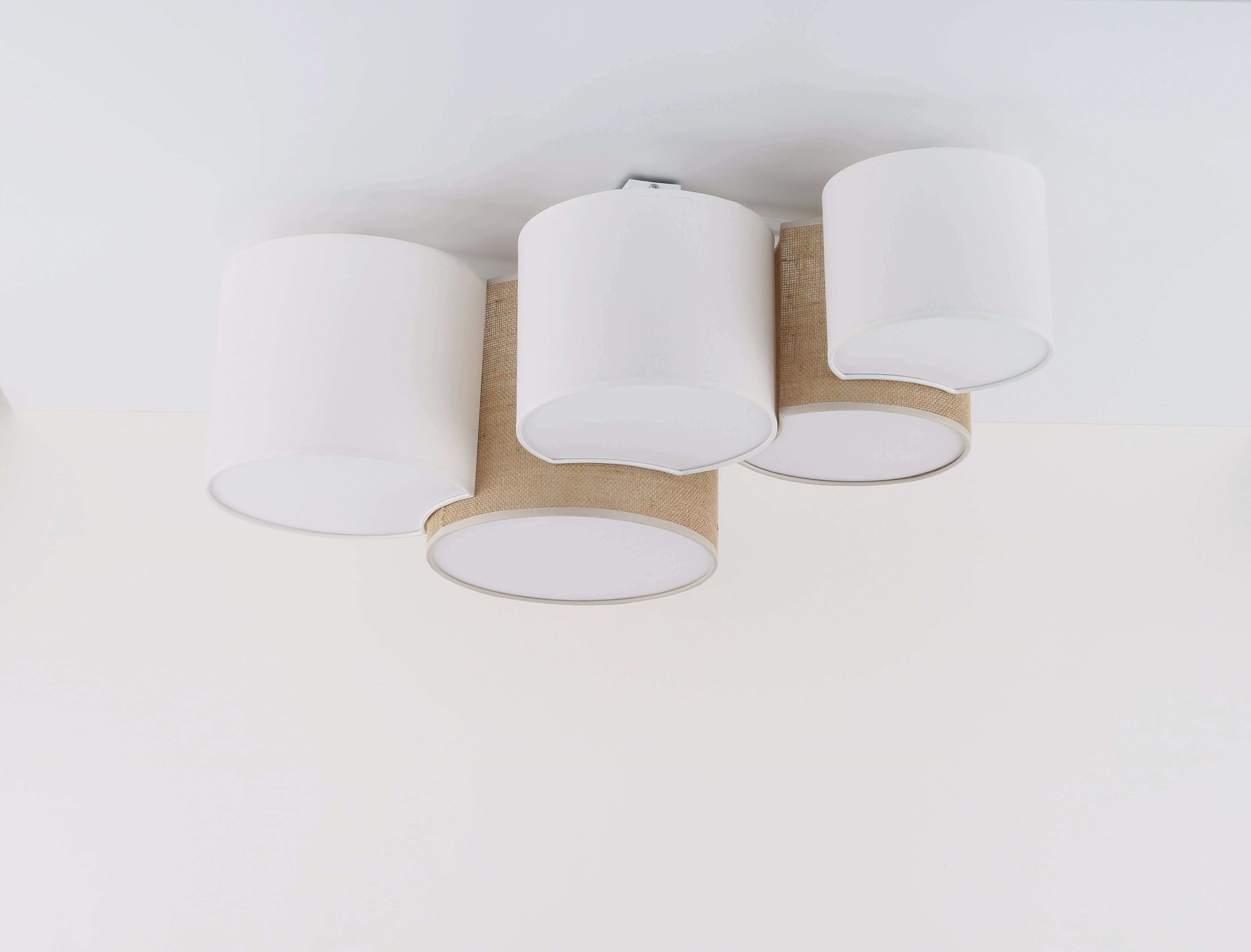 TK Lighting Boho Deckenlampe 5x15 W weiß-braun 5909