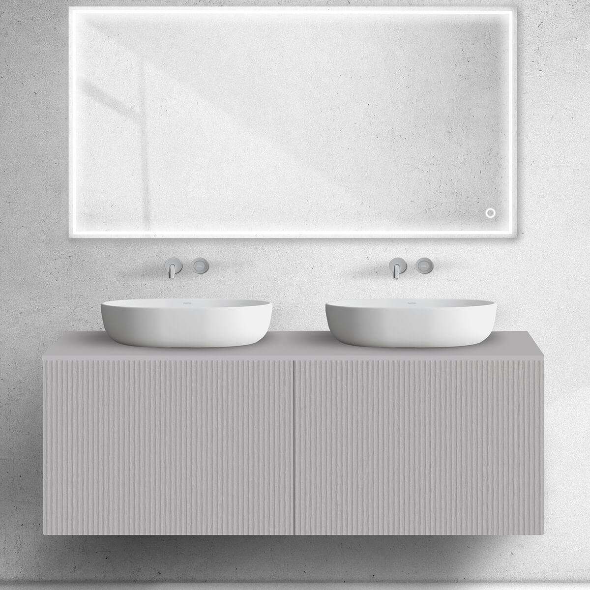 Set Badschrank Oltens Lun Rila 60039900, Waschtischplatte Oltens Lun 63032900