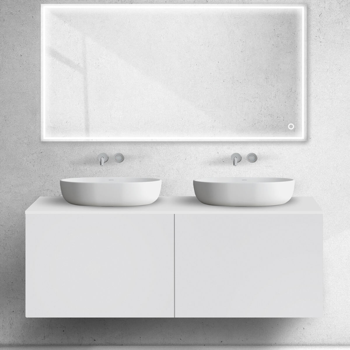 Set Badschrank Oltens Lun 60040000, Waschtischplatte Oltens Lun 63032000