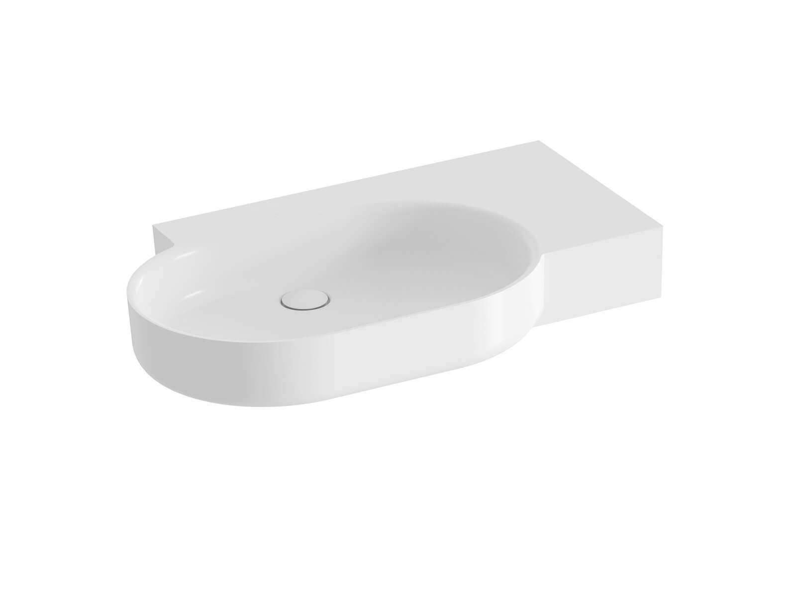 Ravak ARC Waschbecken 83x52 cm rechteckig mit Blatt weiß glanz XJXP1383001