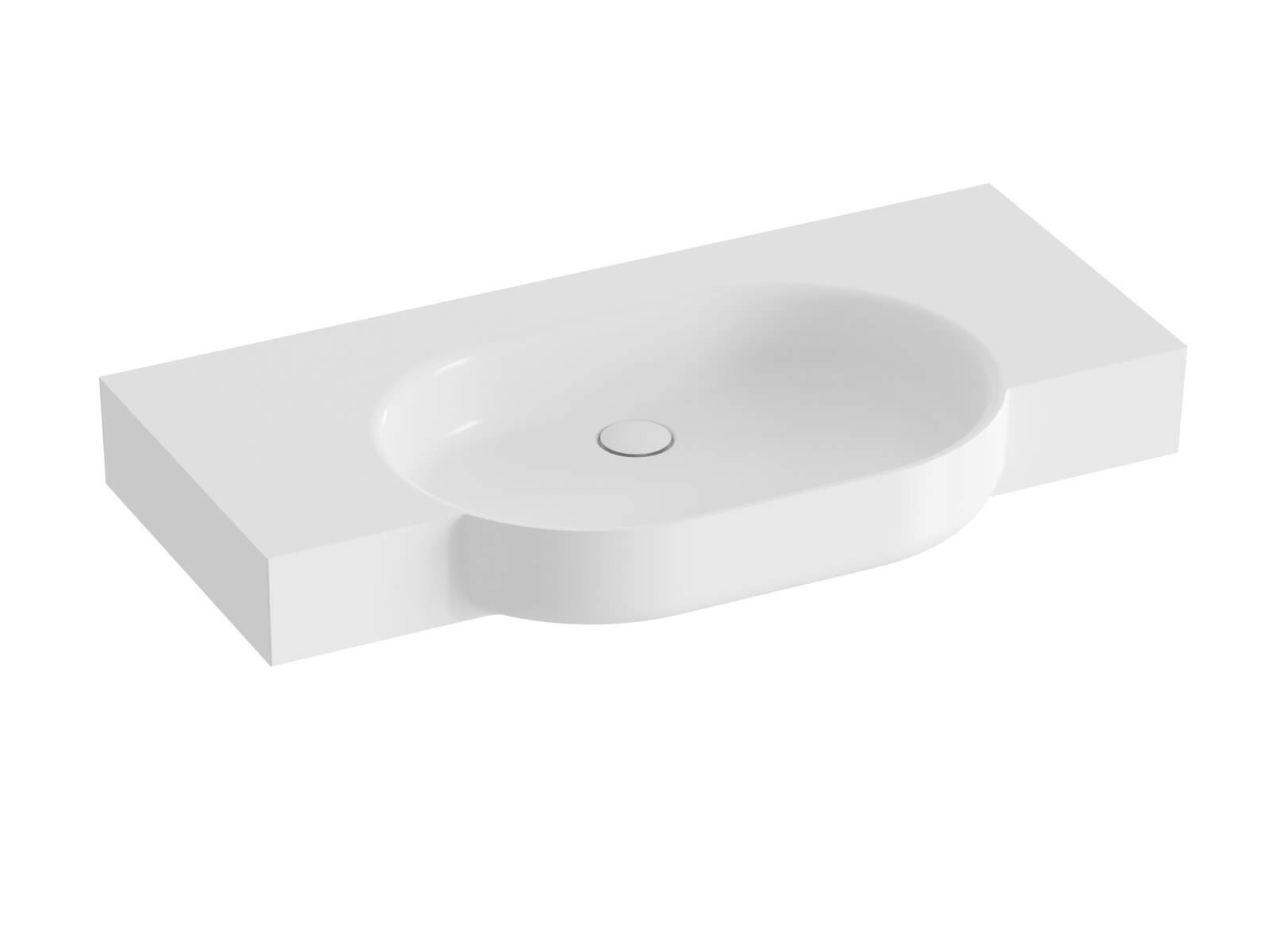 Ravak ARC Waschbecken 100x52 cm rechteckig mit Blatt weiß glanz XJX01310000