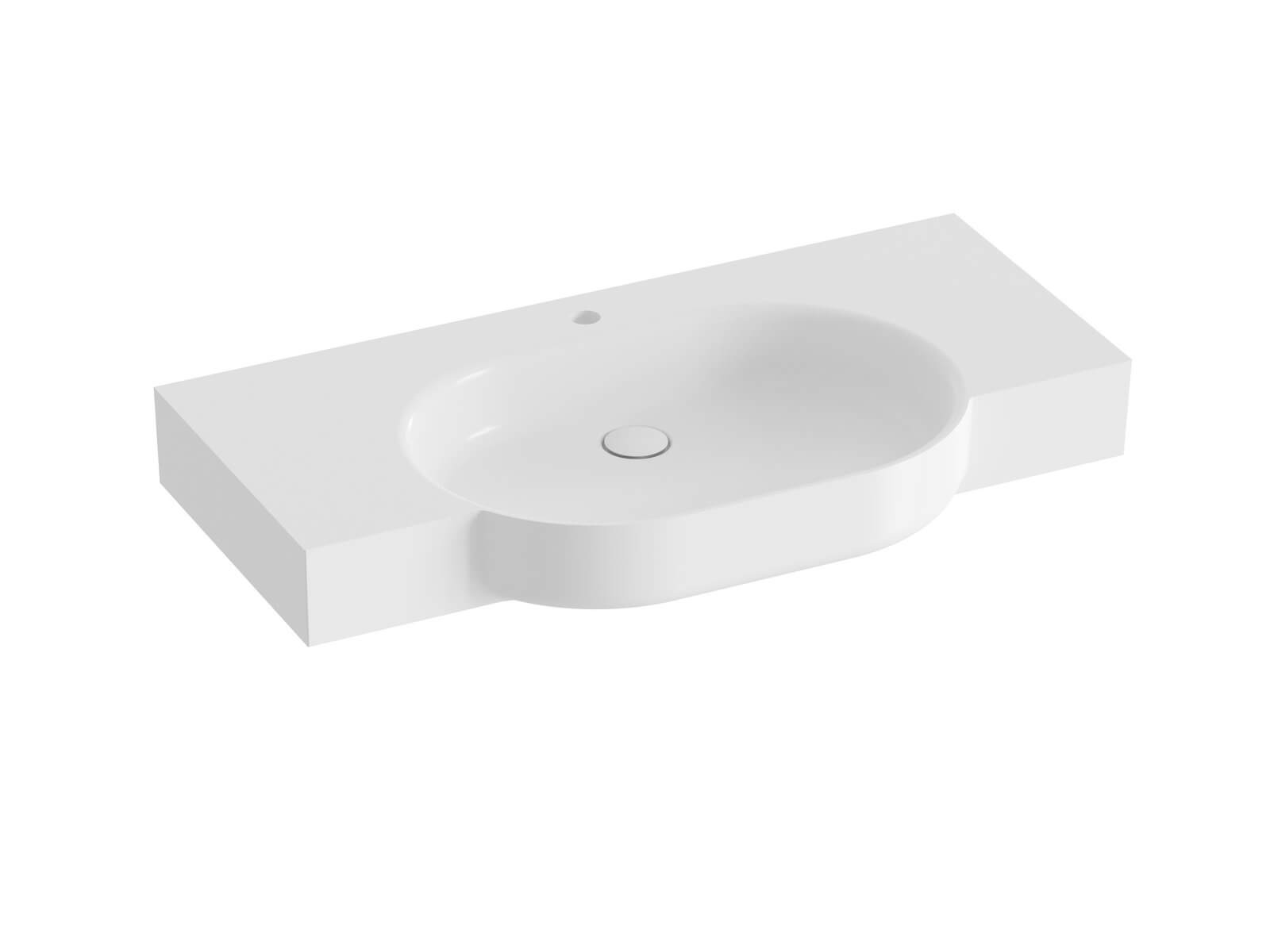 Ravak ARC Waschbecken 100x52 cm rechteckig mit Blatt weiß glanz XJX01210000