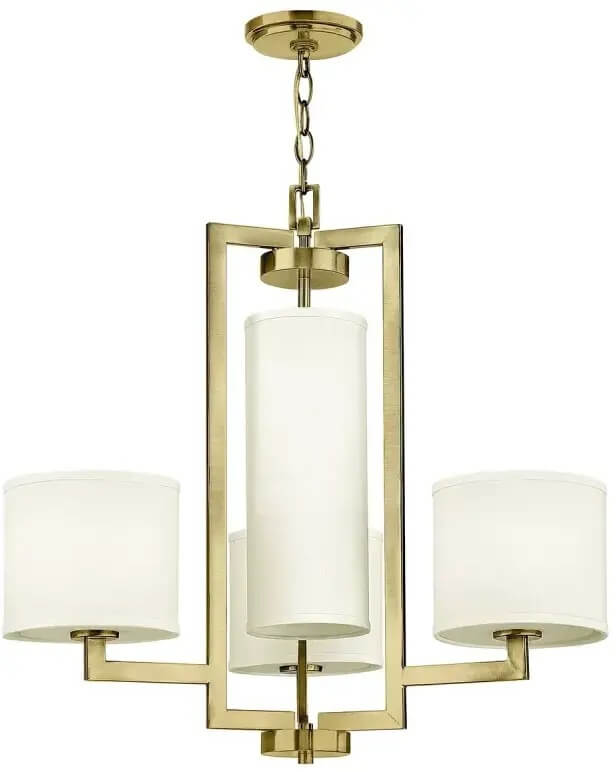 Elstead Lighting Hampton Pendelleuchte 4x60 W weiß-messing HK-HAMPTON4-BB