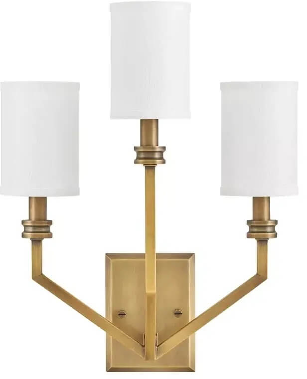 Elstead Lighting Moore Wandleuchte 3x40 W weiß-messing HK-MOORE-WB3-HB