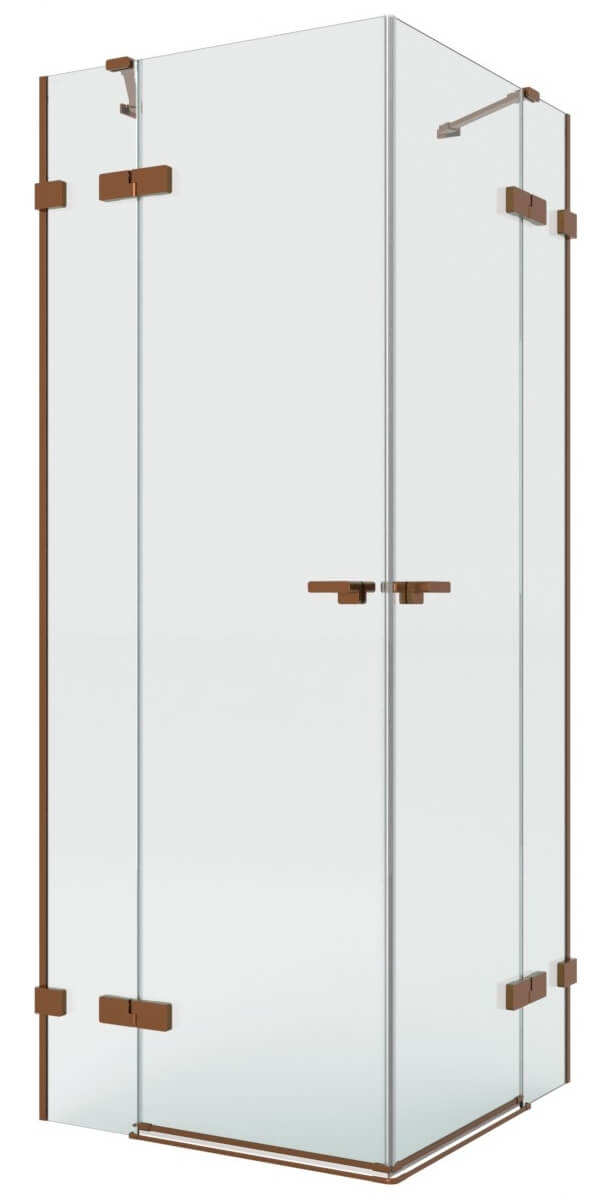 New Trendy Eventa Copper Brushed Duschkabine 120x80 cm rechteckig kupfer gebürstet/durchsichtiges Glas EXK-8088