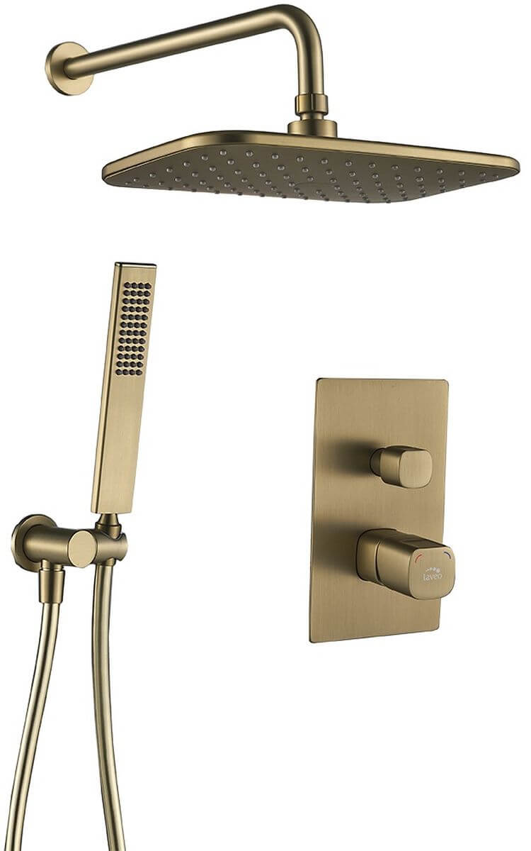 Laveo Tores Duschset Unterputz mit Kopfbrause gold BVT_G01P
