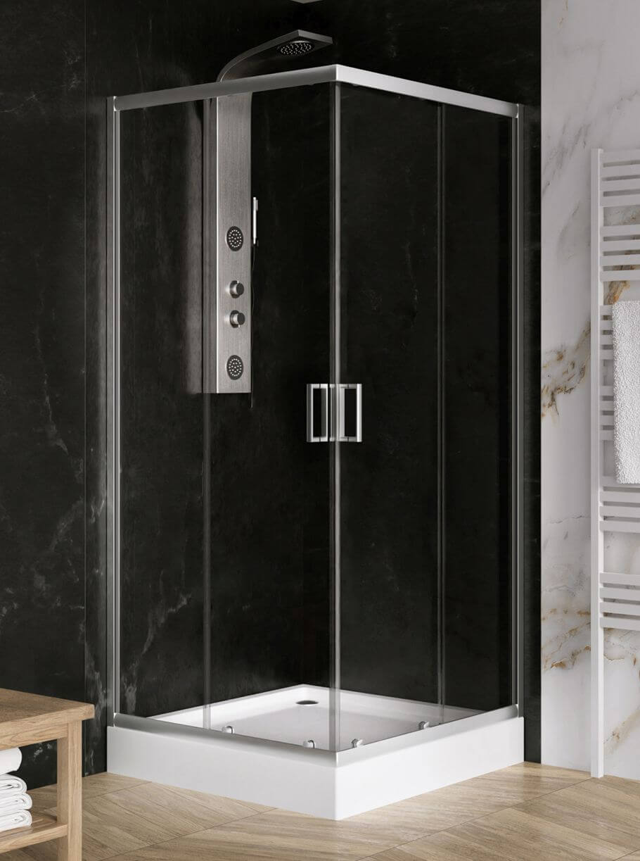 New Trendy Suvia Duschkabine 90x90 cm chrom Glanz/durchsichtiges Glas K-5114
