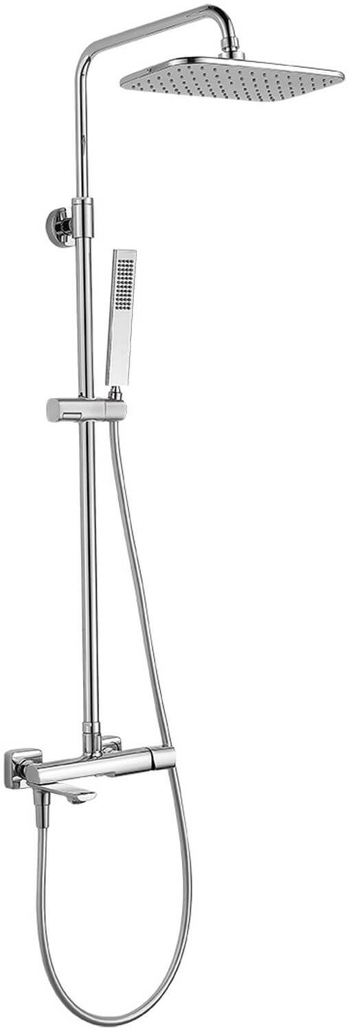 Laveo Tores Duschset Wandmontage mit Kopfbrause chrom PLT_00KB
