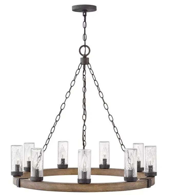 Elstead Lighting Sawyer Pendelleuchte x40 W holz-eisen HK-SAWYER9-SQ