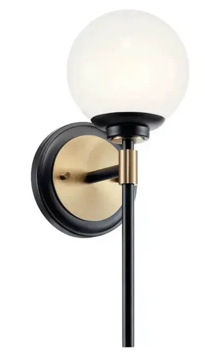 Elstead Lighting Benno Wandleuchte 1x3 W schwarz-braun-opal KL-BENNO1-BK-CPZ
