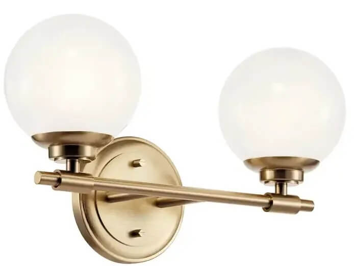 Elstead Lighting Benno Wandleuchte 2x3 W braun-opal KL-BENNO2-CPZ