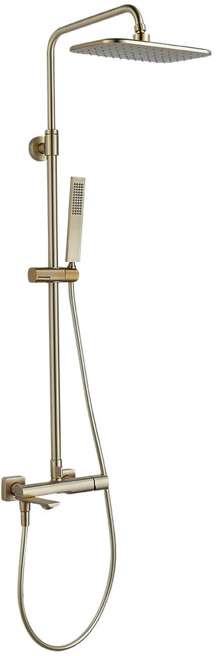 Laveo Tores Duschset Wandmontage mit Kopfbrause gold PLT_G0KB
