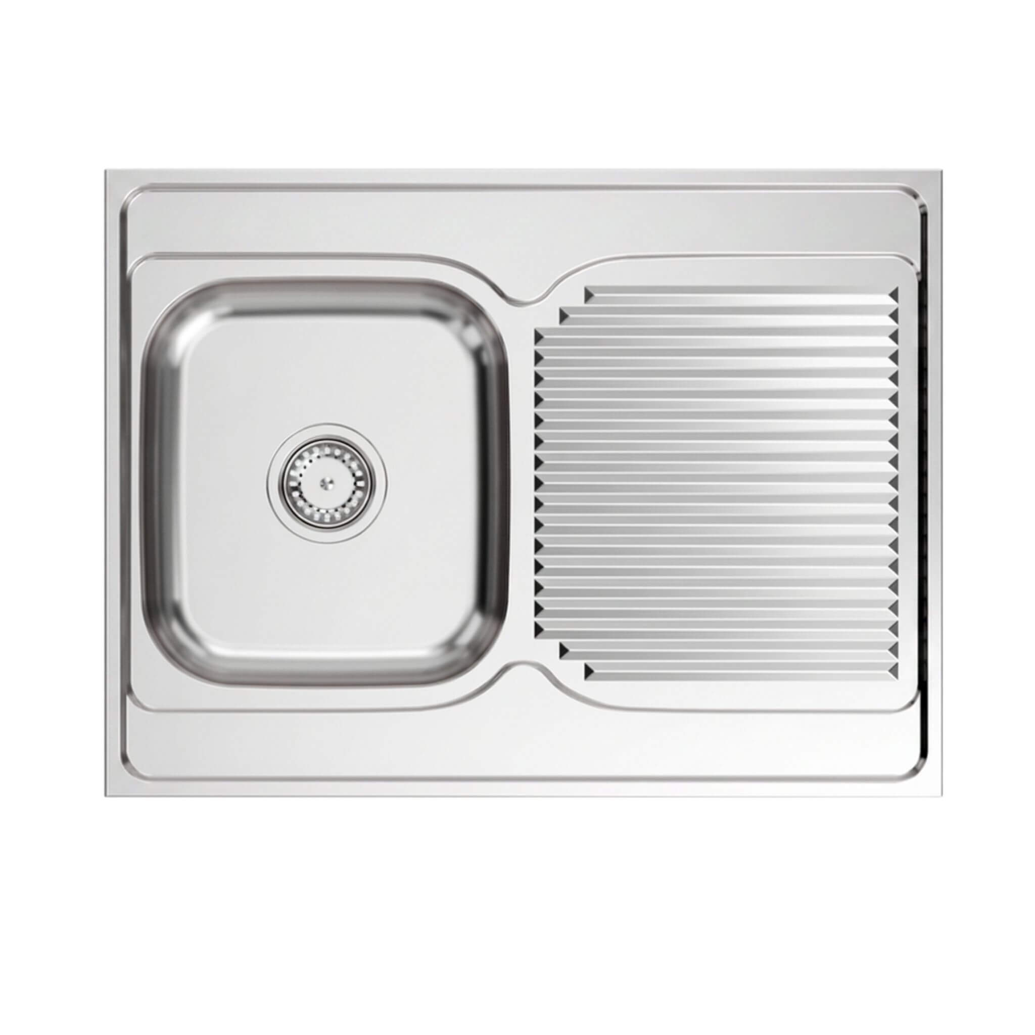 Quadron Sean Edelstahlspüle mit Siphon 80x60 cm stahl HD111SAT8060R