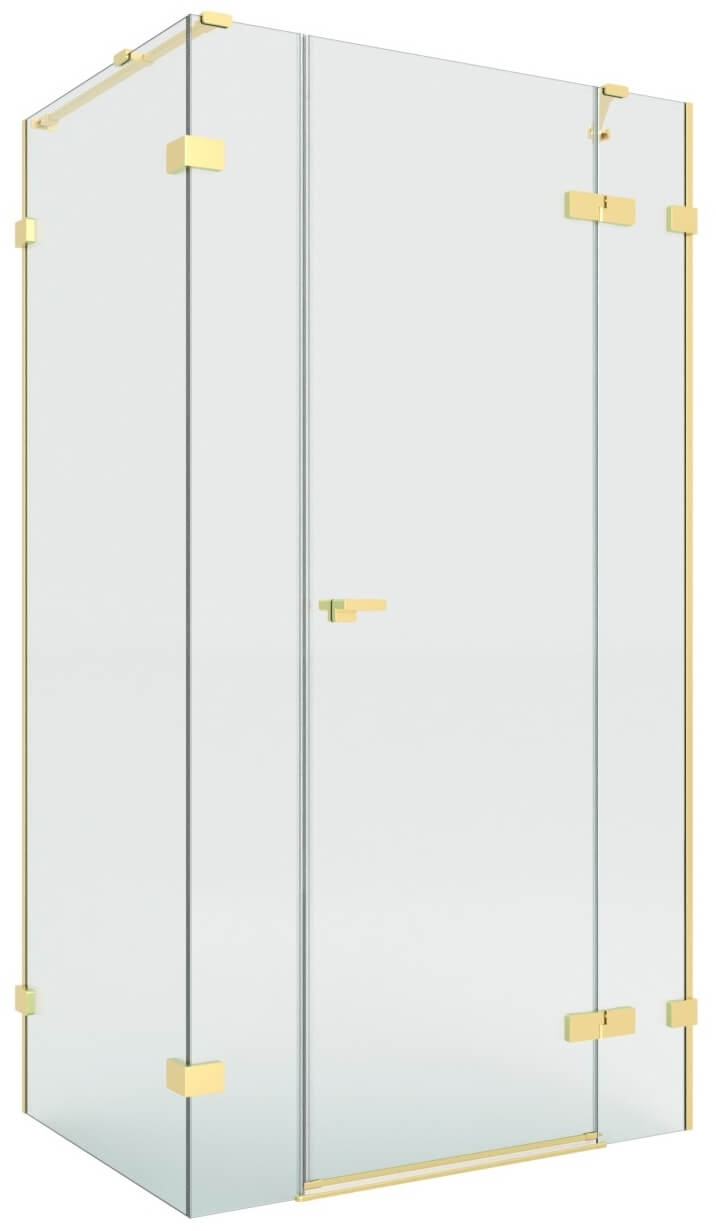 New Trendy Eventa Gold Brushed Duschkabine 130x80 cm rechteckig gold gebürstet/durchsichtiges Glas EXK-8329