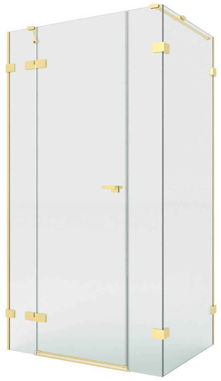 New Trendy Eventa Gold Brushed Duschkabine 110x90 cm rechteckig gold gebürstet/durchsichtiges Glas EXK-8332