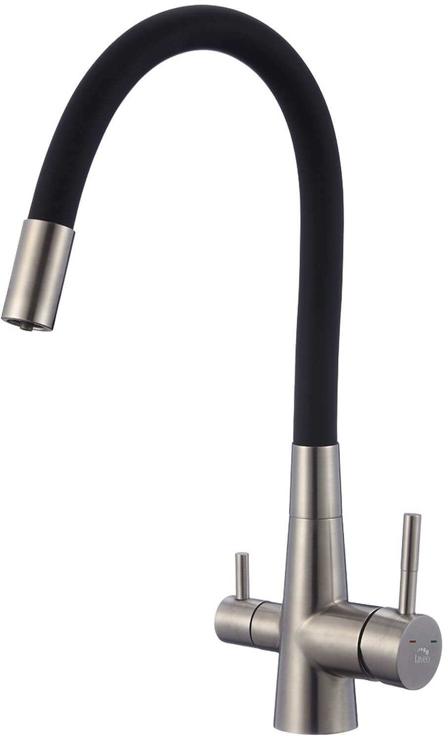 Laveo Riveco Küchenarmatur für Wasserfilter Stehend edelstahl-schwarz BRI_768D