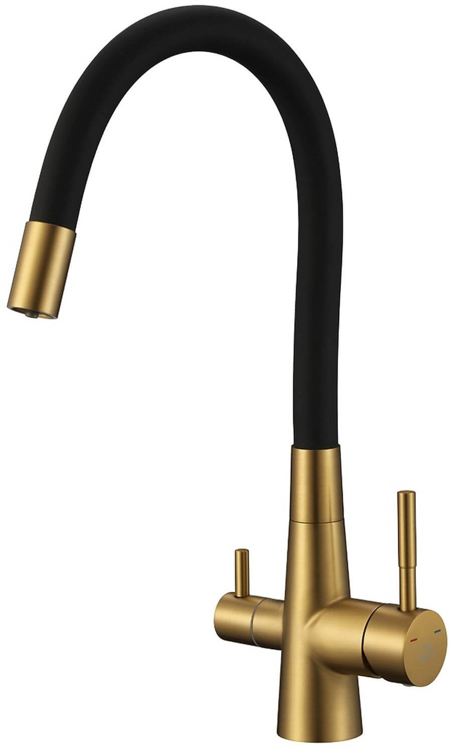 Laveo Riveco Küchenarmatur für Wasserfilter Stehend schwarz-gold/altgold BRI_G68D