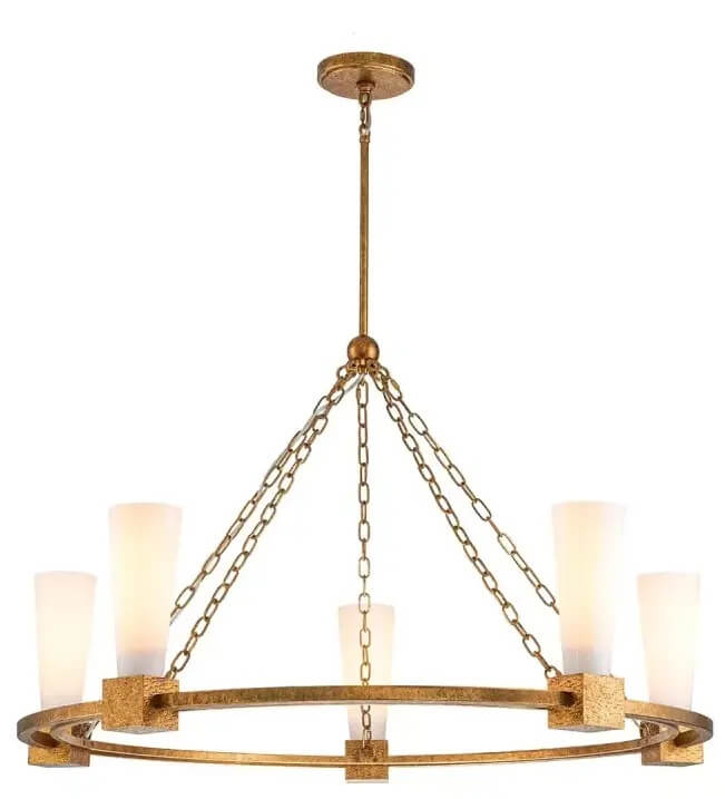 Elstead Lighting Kristy Pendelleuchte 5x40 W gold-opal KRISTY5-DG-OPAL