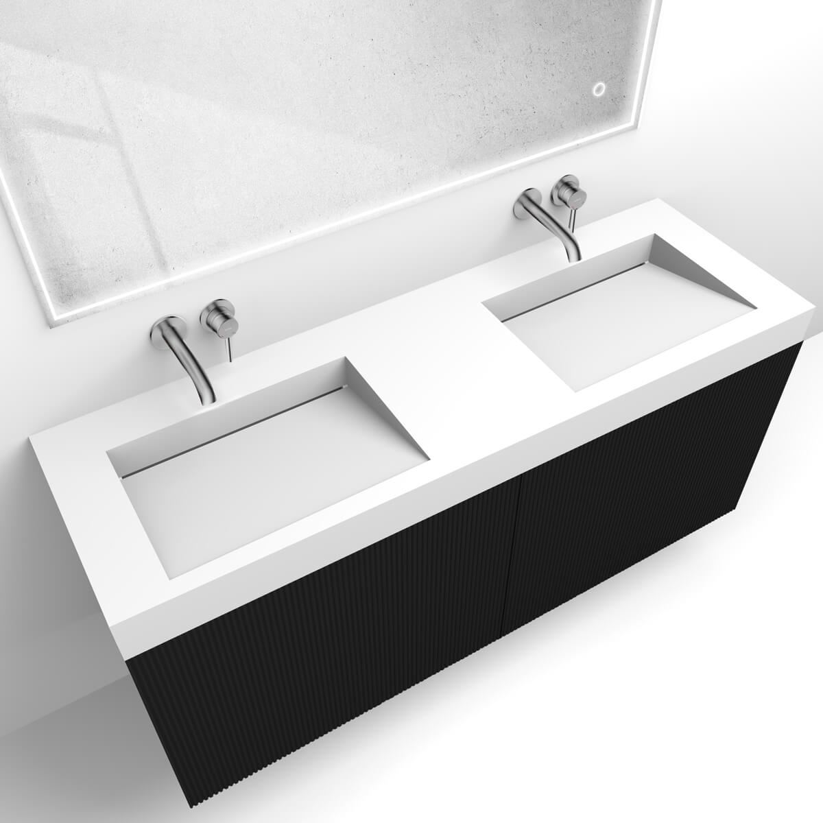 Set Waschbecken Oltens Stila 40005900, Badschrank Oltens Lun Rilla 60039300
