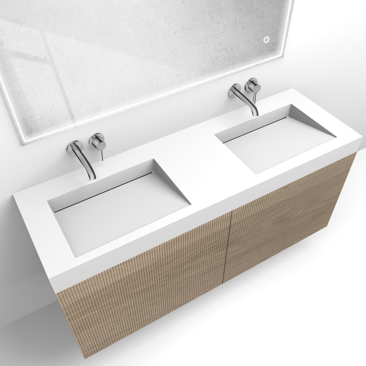 Set Waschbecken Oltens Stila 40005900, Badschrank Oltens Lun Rilla 60039060