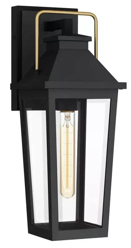 Elstead Lighting Buckley Außenwandleuchte 1x40 W schwarz-messing QZ-BUCKLEY-S-MBK