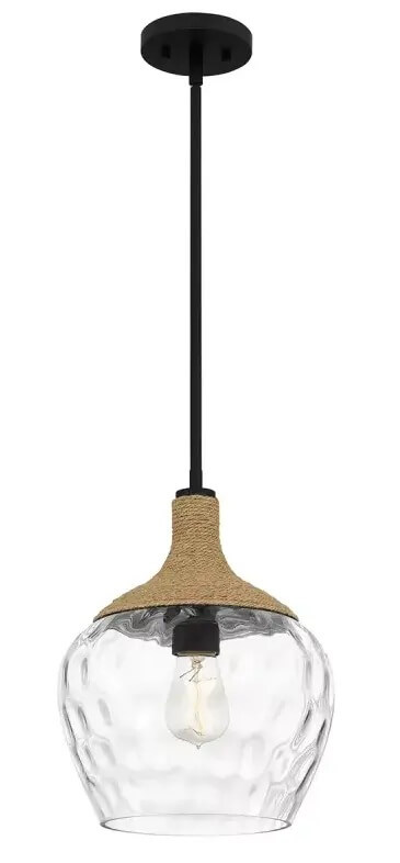 Elstead Lighting Royer Pendelleuchte 1x60 W schwarz-transparent QZ-ROYER-1P-MBK