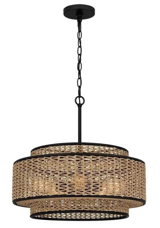 Elstead Lighting Teton Pendelleuchte 1x60 W schwarz-braun QZ-TETON-5P-MBK