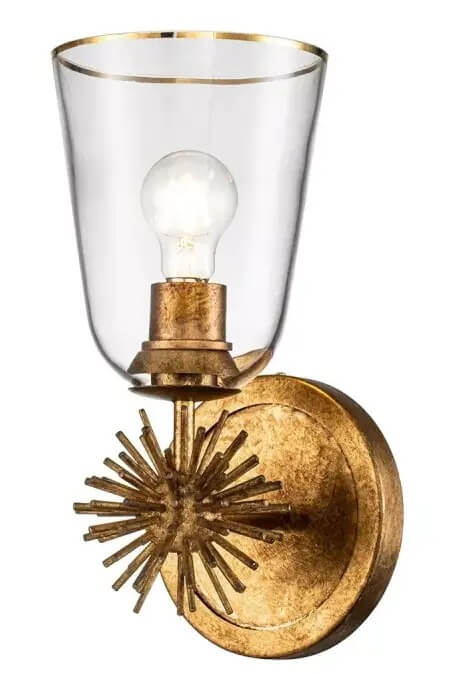 Elstead Lighting Staring Wandleuchte 1x40 W transparent-gold STARING-1WB-DG-CLEAR