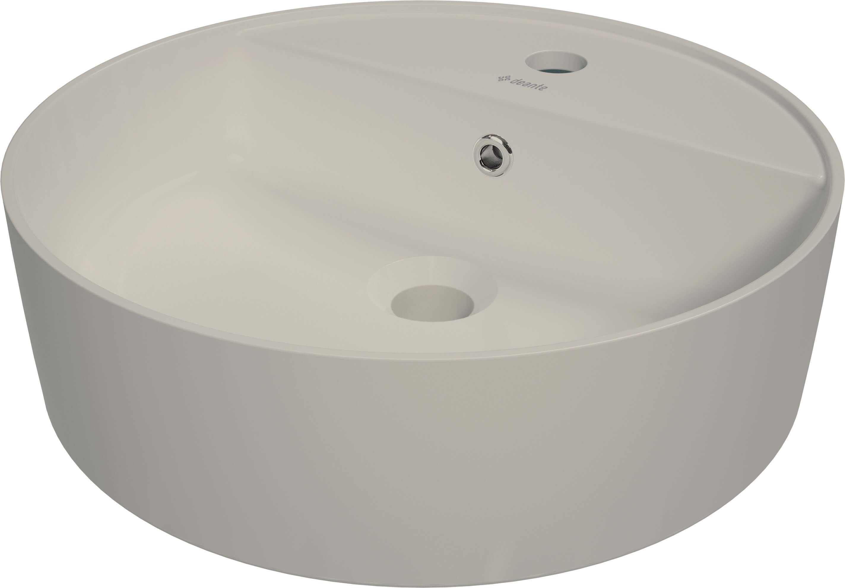 Deante Round Waschbecken 42.2x40.8 cm oval Aufsatzwaschbecken braun/beige matte CGR_5U4B