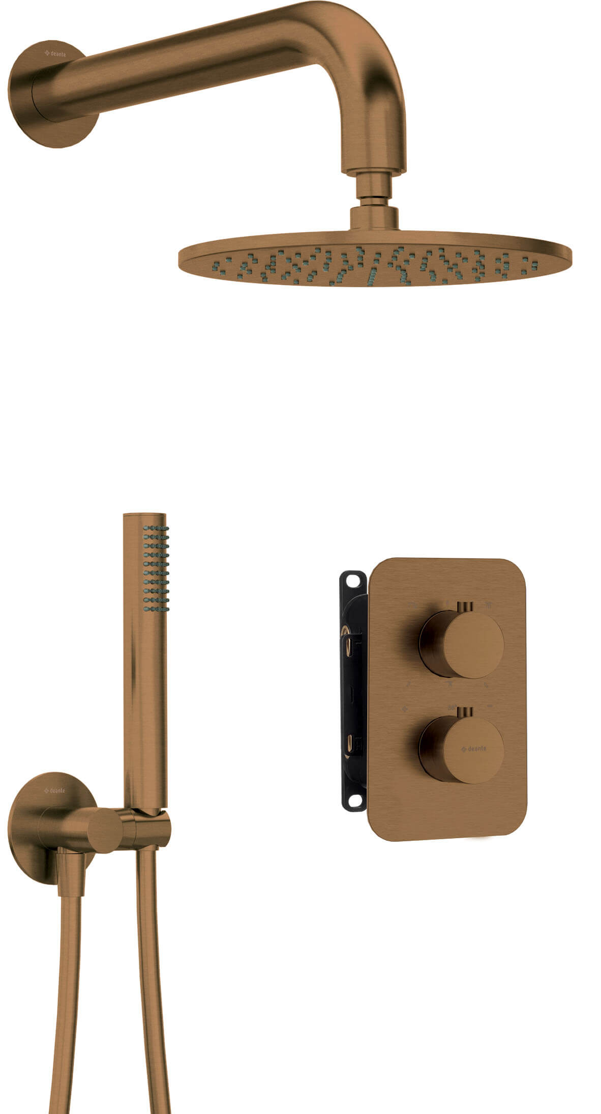 Deante Therm Duschset Unterputz mit Thermostat mit Kopfbrause || BXYYCEBT