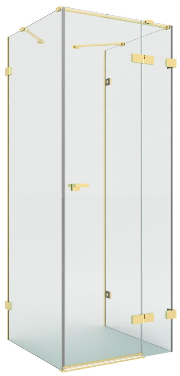New Trendy Eventa Gold Brushed Duschkabine 120x80 cm rechteckig gold gebürstet/durchsichtiges Glas EXK-8363