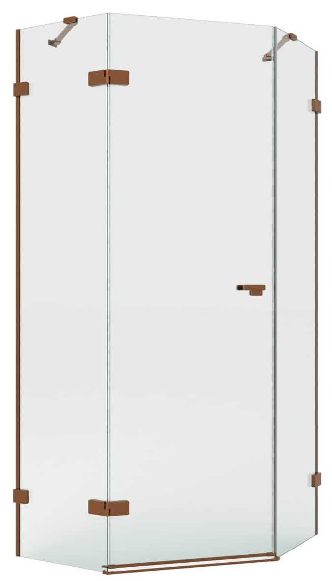 New Trendy Eventa Copper Brushed Duschkabine 90x90 cm kupfer gebürstet/durchsichtiges Glas EXK-8153
