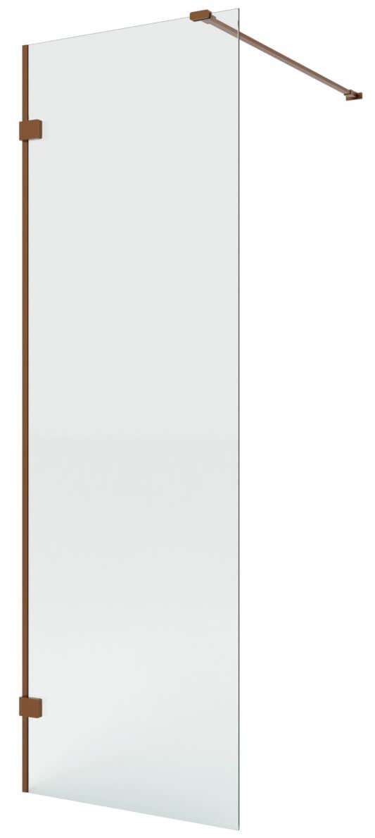New Trendy Eventa Copper Brushed Walk-In Duschwand 80 cm kupfer gebürstet/durchsichtiges Glas EXK-8158