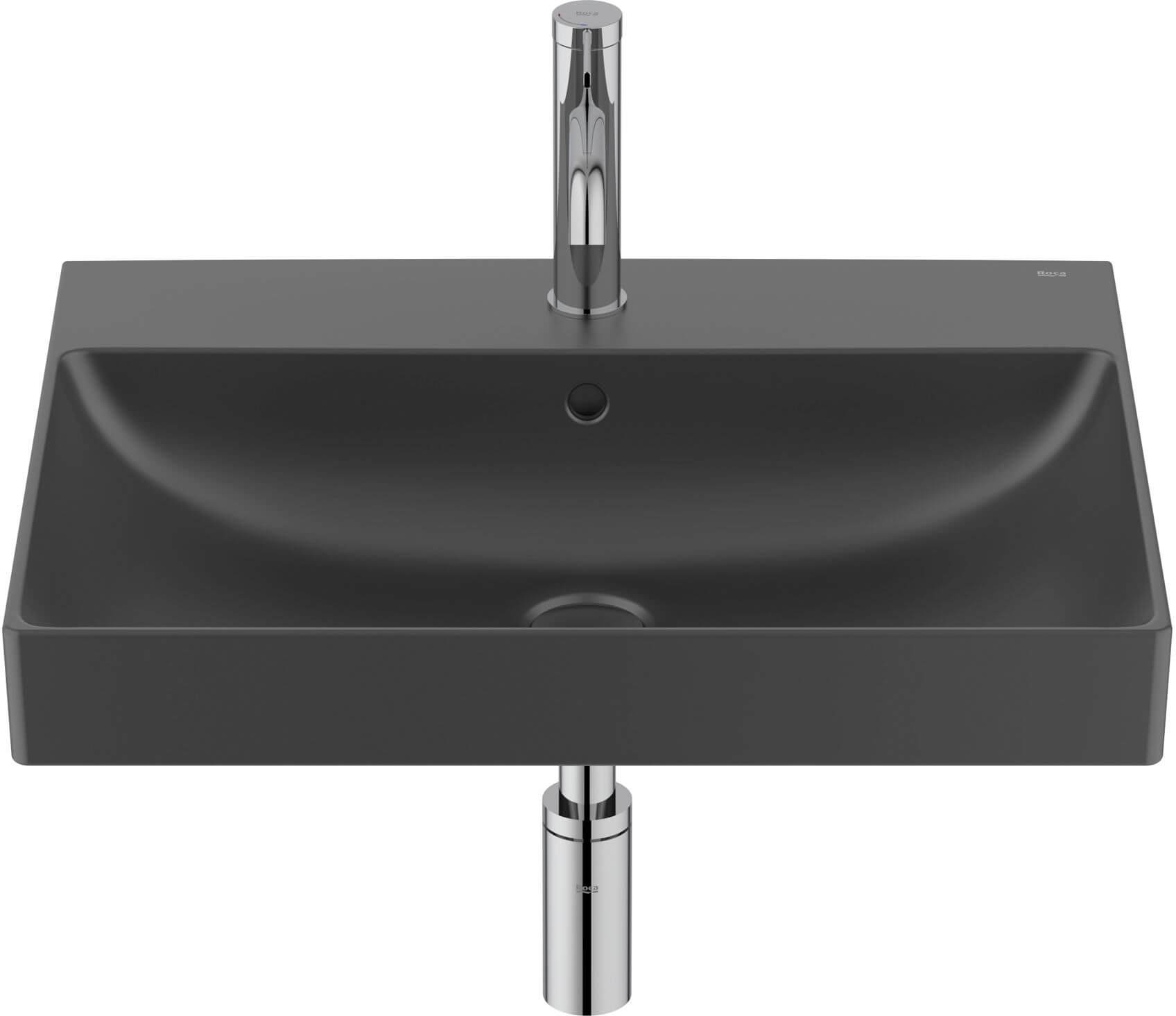 Roca Ona Waschbecken 60x46 cm rechteckig Klassisch schwarz matte A327686080