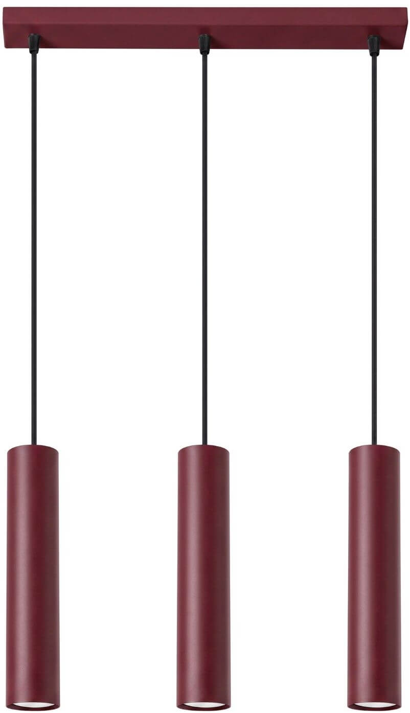 Sollux Lighting Lagos Pendelleuchte 3x10 W burgund SL.2082