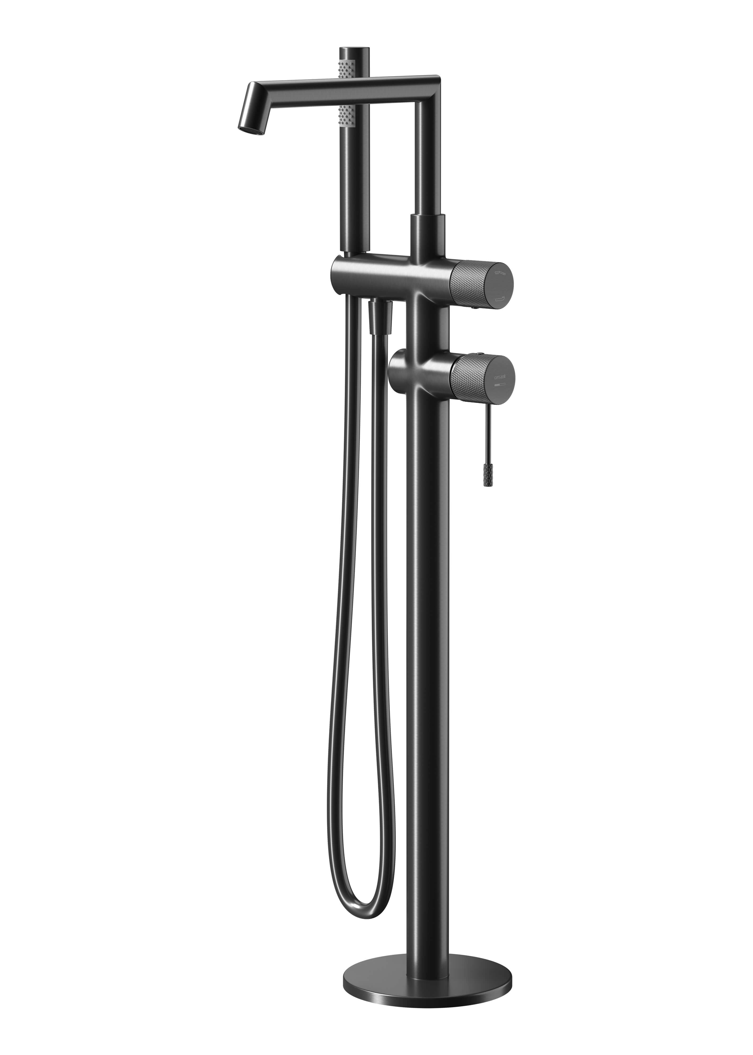 Cersanit Zen Badewannen- und Duscharmatur freistehend schwarz S1001-162