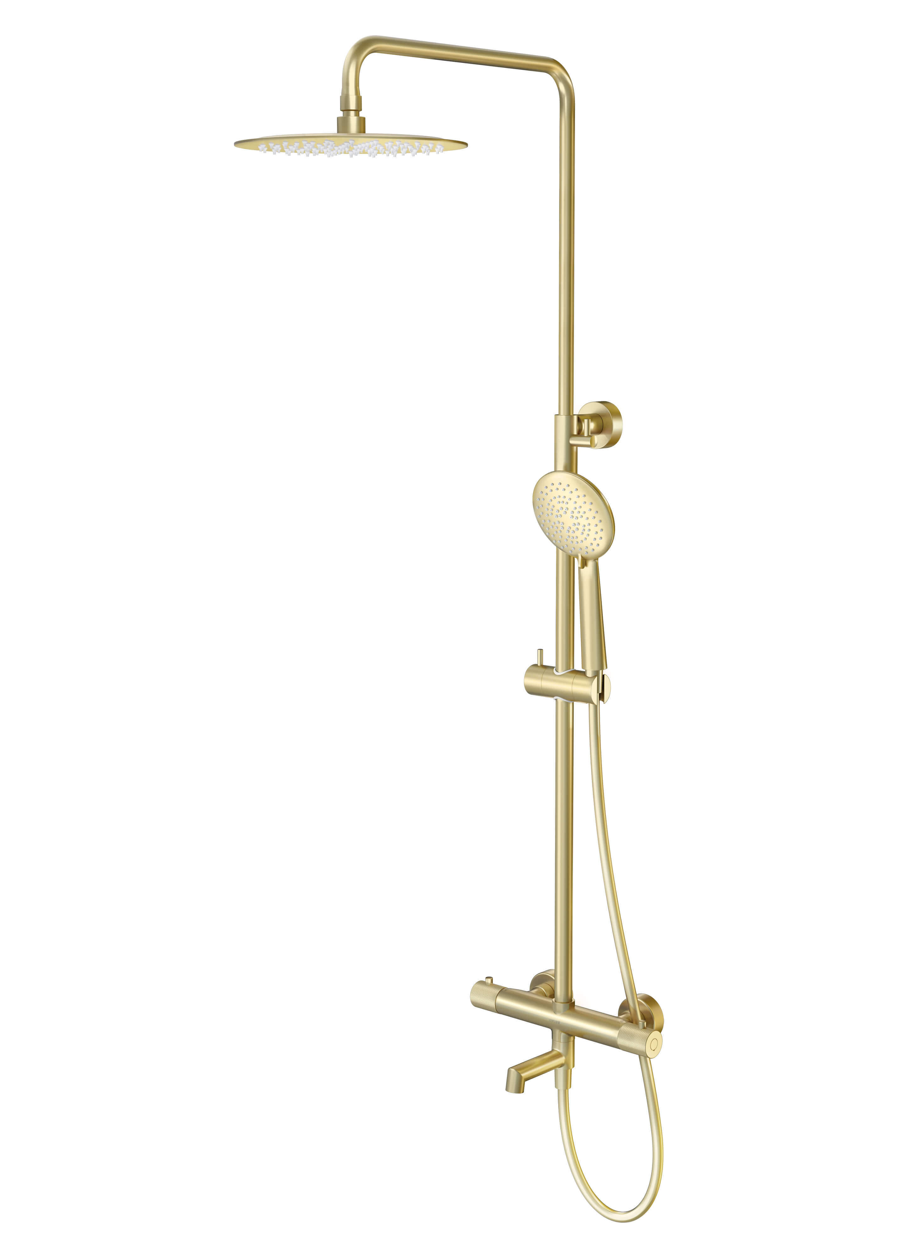 Cersanit Zen Badewannen- und Duschset Wandmontage mit Thermostat mit Kopfbrause gold S1001-145