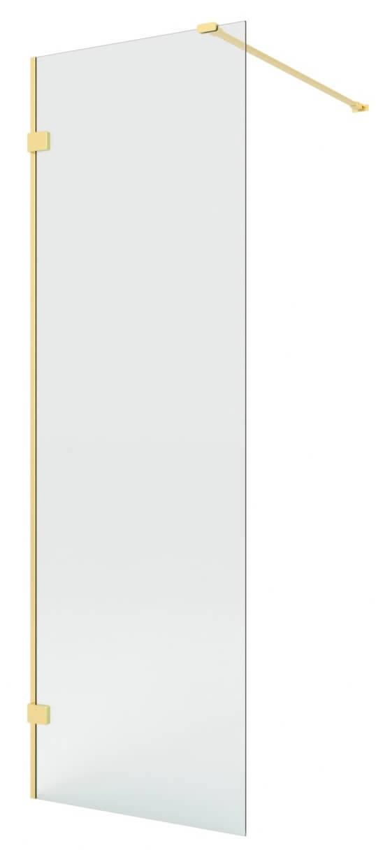 New Trendy Eventa Gold Brushed Walk-In Duschwand 80 cm gold gebürstet/durchsichtiges Glas EXK-8391
