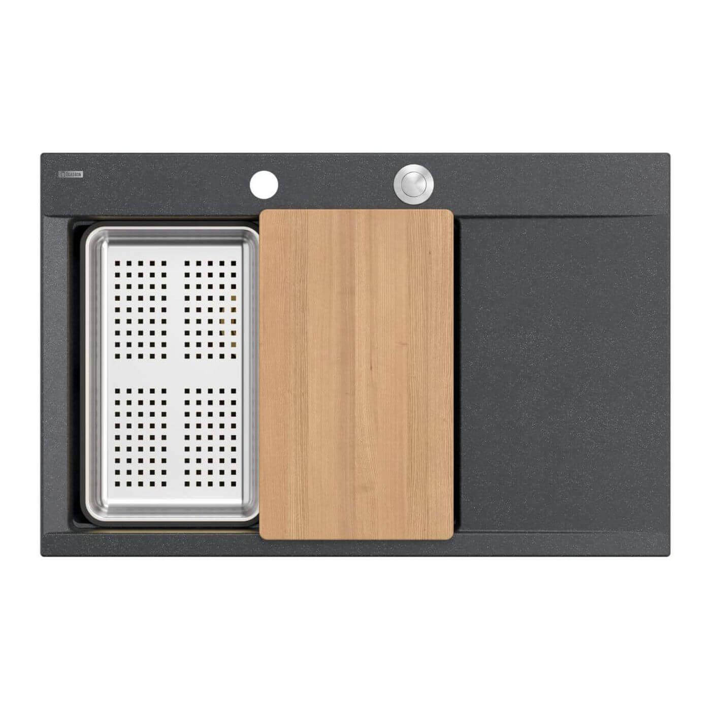 Quadron Josh Granitspüle 78x50 cm schwarz HCQJ7850U8_BS_P2O